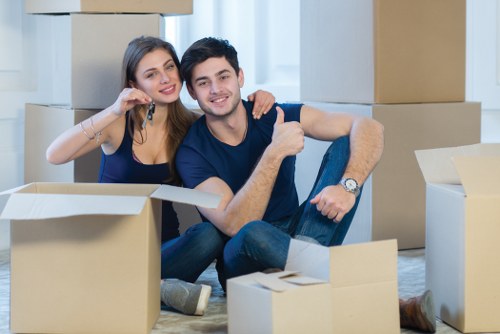 House removals team preparing a home move in Freezywater