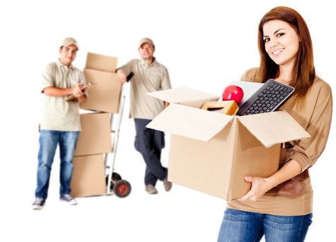 Packed boxes inside a mobile self storage unit